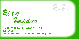 rita haider business card